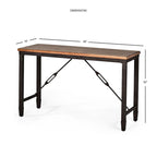 Consola industrial con tapa de madera envejecida