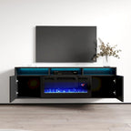 Soporte para TV con chimenea eléctrica de pared de 63 pulgadas