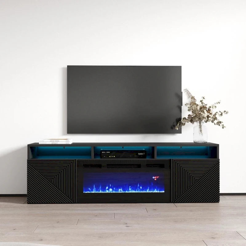 Soporte para TV con chimenea eléctrica de pared de 63 pulgadas