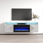 Soporte para TV con chimenea eléctrica de pared de 63 pulgadas