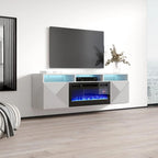 Soporte para TV con chimenea eléctrica de pared de 63 pulgadas