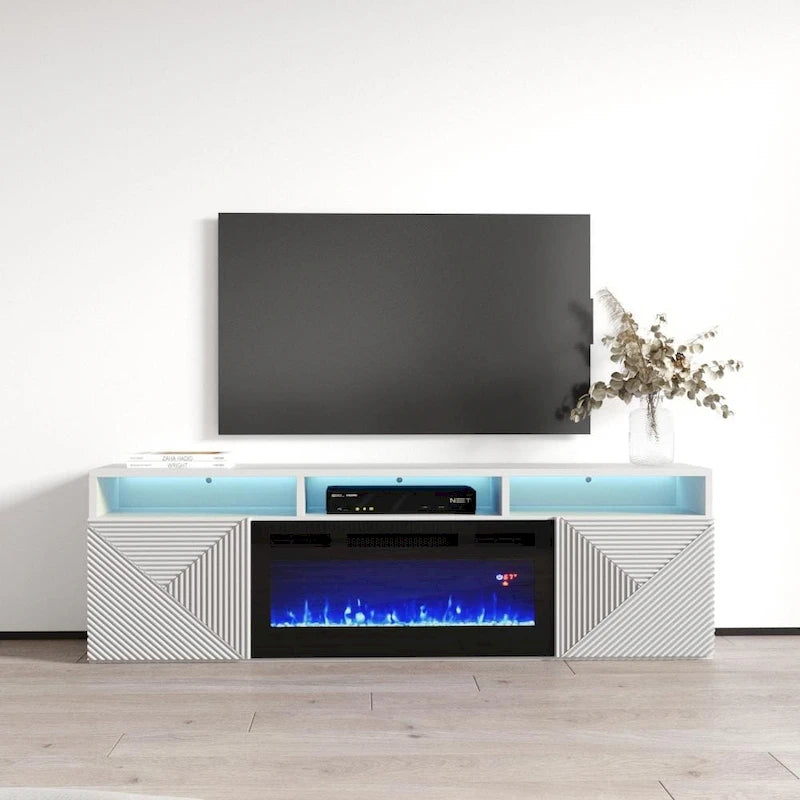 Soporte para TV con chimenea eléctrica de pared de 63 pulgadas