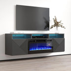 Soporte para TV con chimenea eléctrica de pared de 63 pulgadas