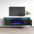 Soporte para TV con chimenea eléctrica de pared de 63 pulgadas