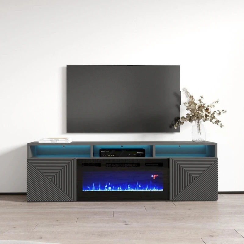 Soporte para TV con chimenea eléctrica de pared de 63 pulgadas
