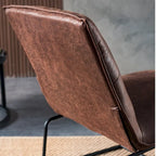 Sillón decorativo sin brazos de tela de gamuza de mediados de siglo
