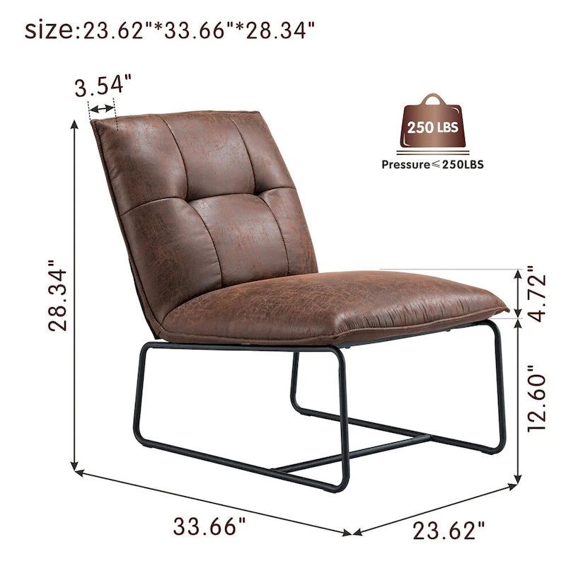 Sillón decorativo sin brazos de tela de gamuza de mediados de siglo