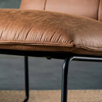 Sillón decorativo sin brazos de tela de gamuza de mediados de siglo