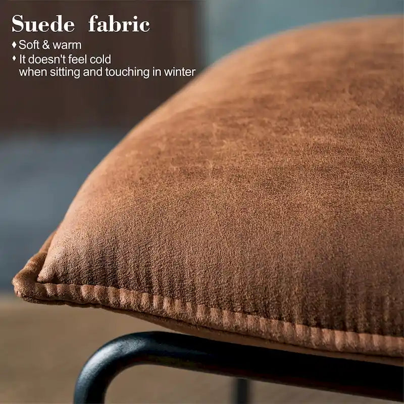 Sillón decorativo sin brazos de tela de gamuza de mediados de siglo