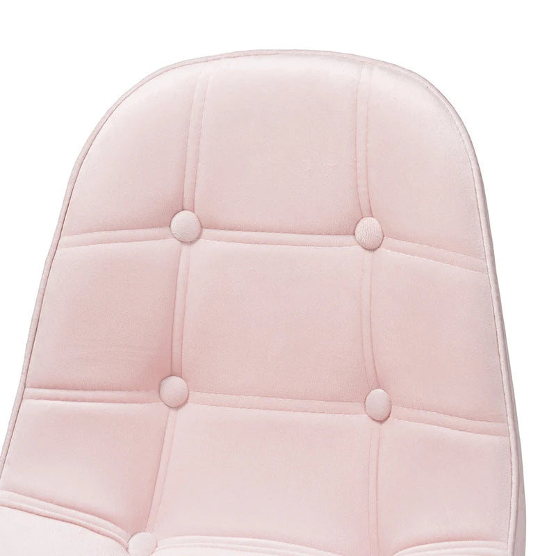 Silla de oficina giratoria de terciopelo con base de metal dorado
