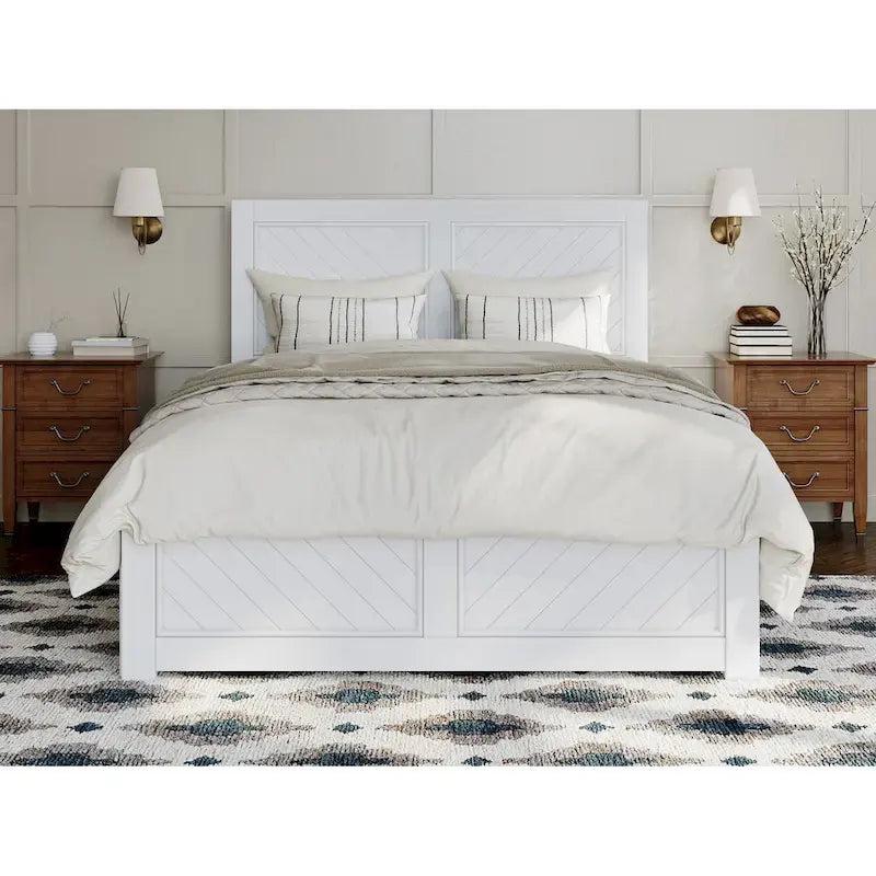 Cama Plataforma Matrimonial con Cabecera, Piecera y Cama Nido Matrimonial a juego