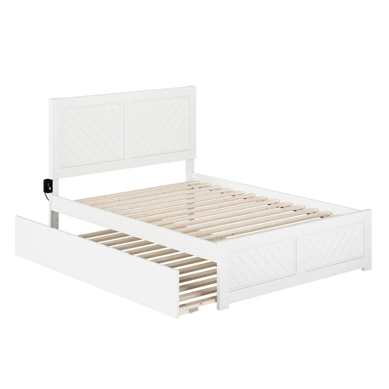 Cama Plataforma Matrimonial con Cabecera, Piecera y Cama Nido Matrimonial a juego