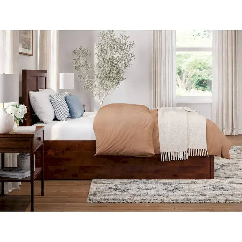 Cama Plataforma Matrimonial con Cabecera, Piecera y Cama Nido Matrimonial a juego