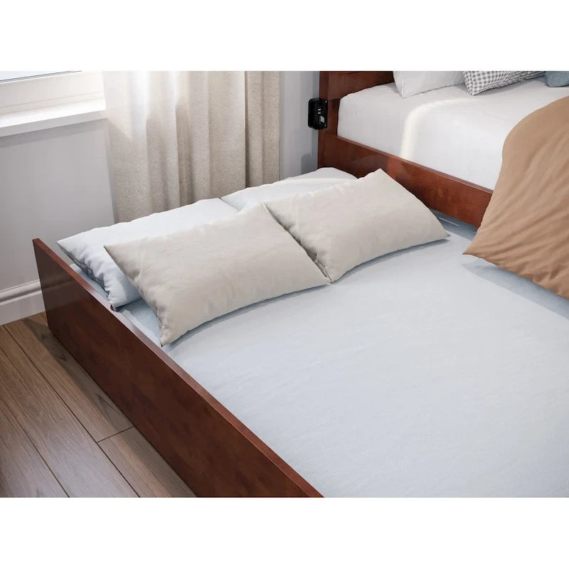Cama Plataforma Matrimonial con Cabecera, Piecera y Cama Nido Matrimonial a juego