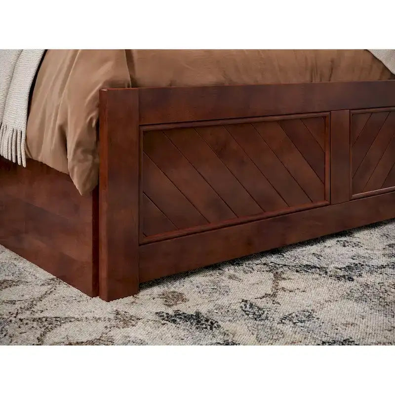 Cama Plataforma Matrimonial con Cabecera, Piecera y Cama Nido Matrimonial a juego