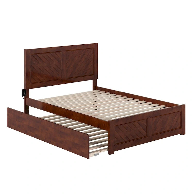 Cama Plataforma Matrimonial con Cabecera, Piecera y Cama Nido Matrimonial a juego