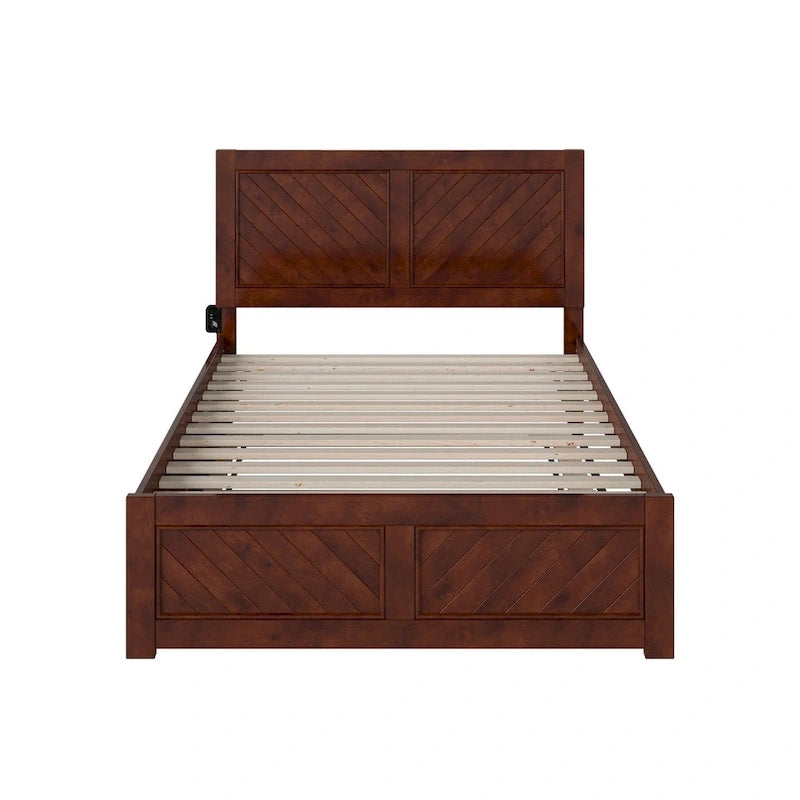Cama Plataforma Matrimonial con Cabecera, Piecera y Cama Nido Matrimonial a juego