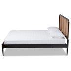 Base de cama con plataforma y cabecero de ratán tejido - Queen