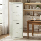 Space Solutions Pearl White 4 Drawer Metal Vertical File Cabinet