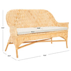 Banco de Sofá de Ratán Tejido - 52"An. x 24"Pr. x 33"Al.