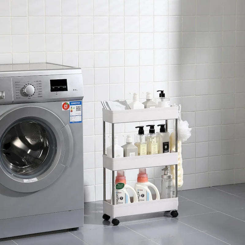 Carrito de almacenamiento delgado de varios niveles – Blanco