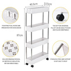 Carrito de almacenamiento delgado de varios niveles – Blanco