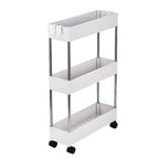 Carrito de almacenamiento delgado de varios niveles – Blanco