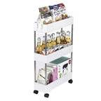 Carrito de almacenamiento delgado de varios niveles – Blanco