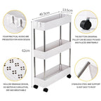 Carrito de almacenamiento delgado de varios niveles – Blanco