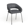 Sillón de recepción lateral contemporáneo con patas cromadas