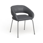 Sillón de recepción lateral contemporáneo con patas cromadas