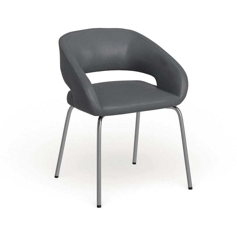 Sillón de recepción lateral contemporáneo con patas cromadas
