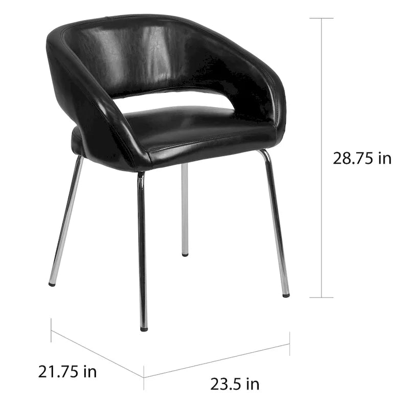 Sillón de recepción lateral contemporáneo con patas cromadas
