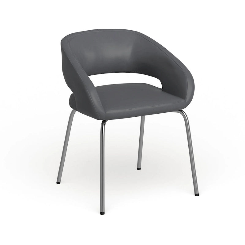 Sillón de recepción lateral contemporáneo con patas cromadas