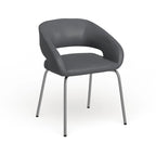 Sillón de recepción lateral contemporáneo con patas cromadas