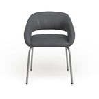Sillón de recepción lateral contemporáneo con patas cromadas