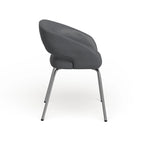 Sillón de recepción lateral contemporáneo con patas cromadas