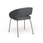 Sillón de recepción lateral contemporáneo con patas cromadas