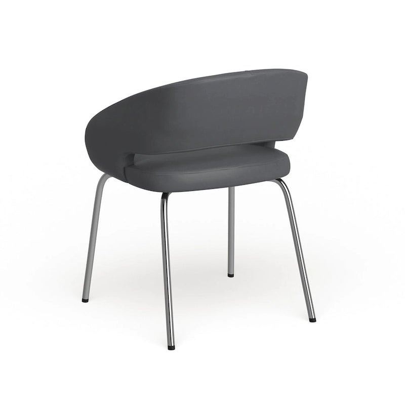 Sillón de recepción lateral contemporáneo con patas cromadas