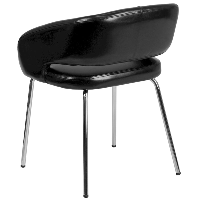 Sillón de recepción lateral contemporáneo con patas cromadas