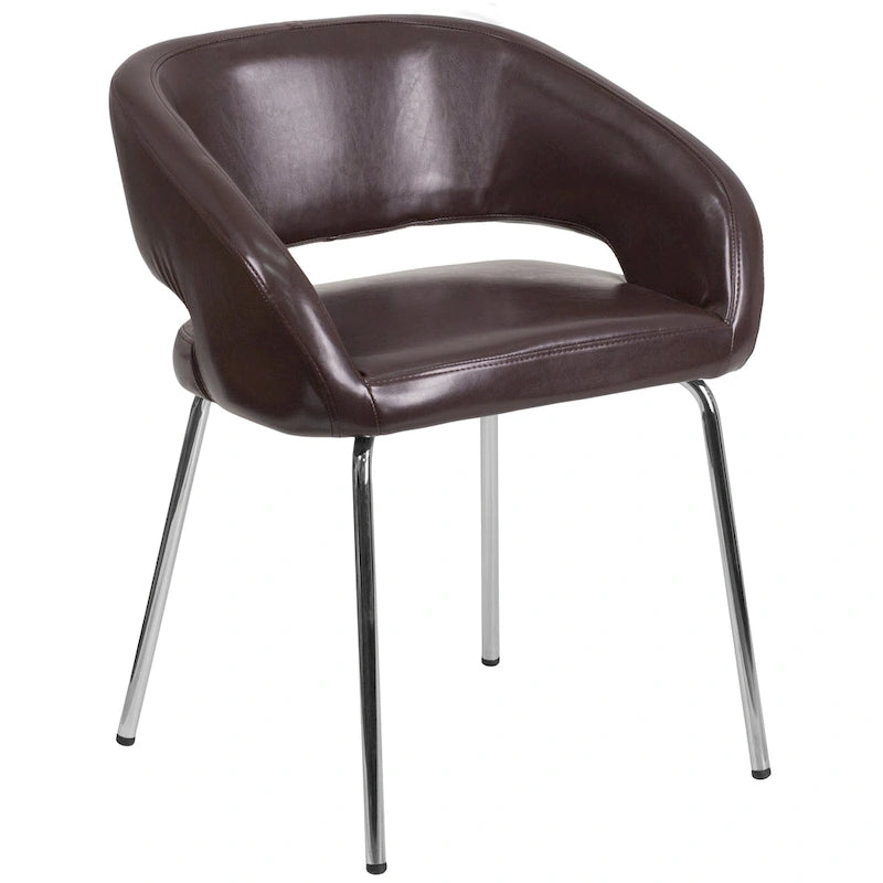 Sillón de recepción lateral contemporáneo con patas cromadas