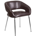 Sillón de recepción lateral contemporáneo con patas cromadas