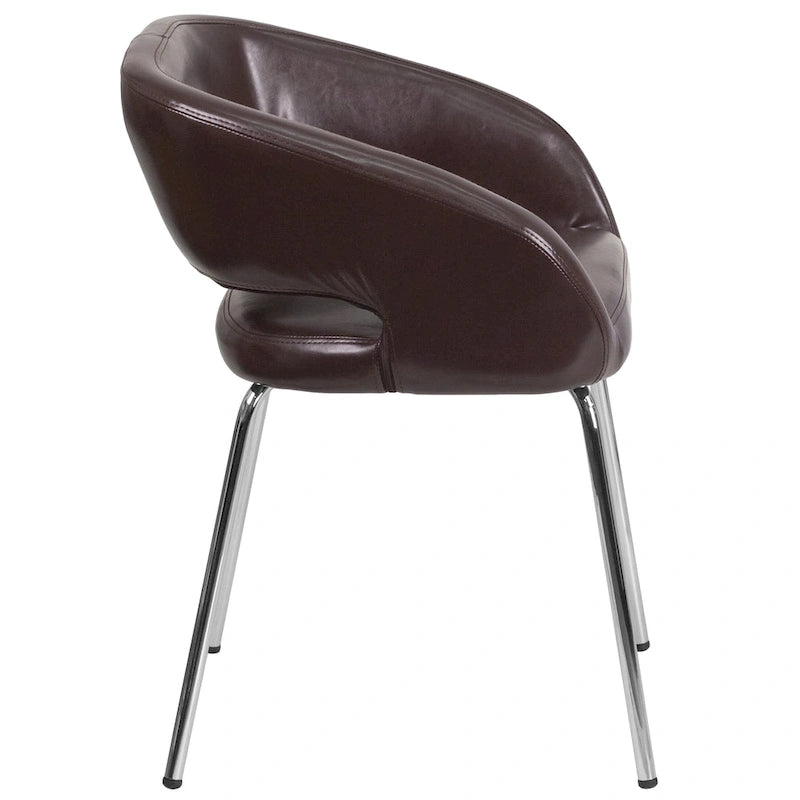 Sillón de recepción lateral contemporáneo con patas cromadas