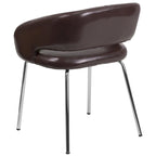 Sillón de recepción lateral contemporáneo con patas cromadas