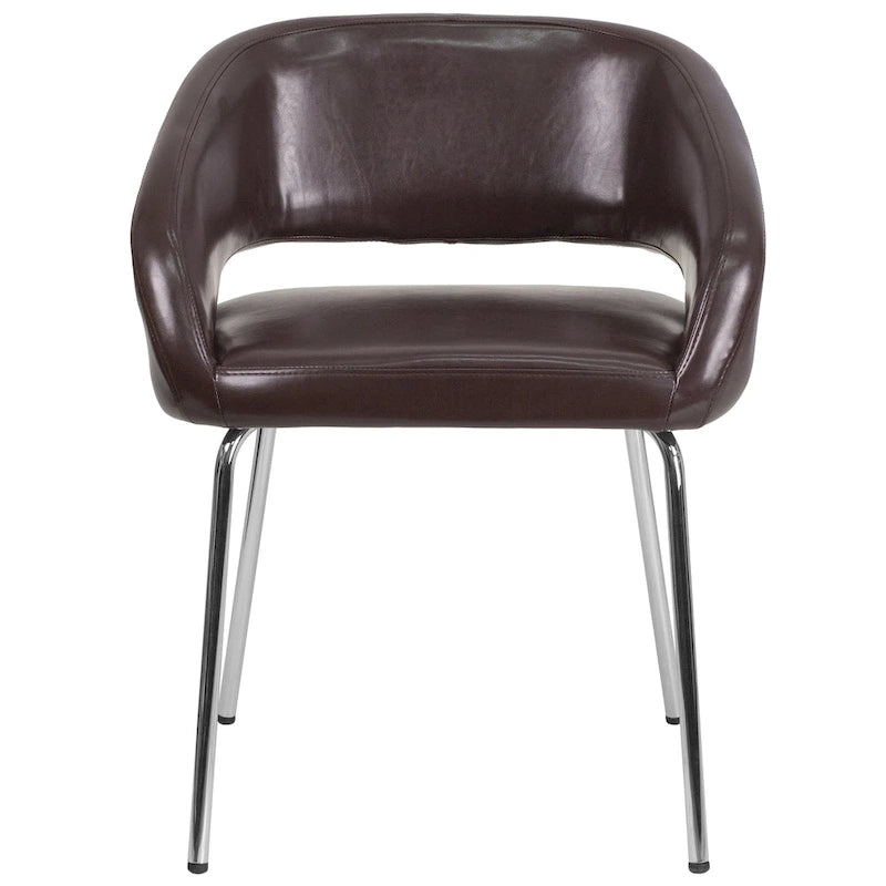 Sillón de recepción lateral contemporáneo con patas cromadas