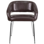 Sillón de recepción lateral contemporáneo con patas cromadas