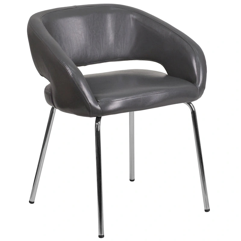 Sillón de recepción lateral contemporáneo con patas cromadas