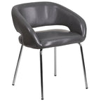 Sillón de recepción lateral contemporáneo con patas cromadas