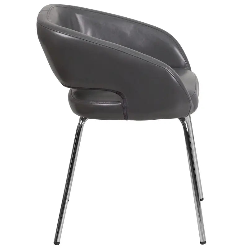 Sillón de recepción lateral contemporáneo con patas cromadas