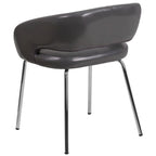 Sillón de recepción lateral contemporáneo con patas cromadas